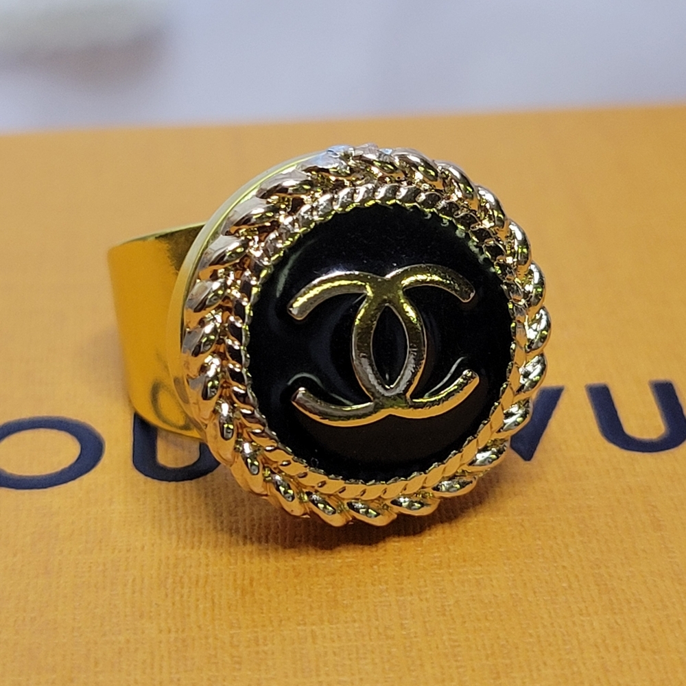Chanel Button, Adjustable Statement Ring - image 2